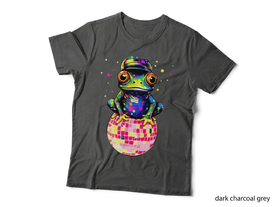 Hippie Disco Frog Disco Ball Funny Frog Party Lovers Design T-Shirt