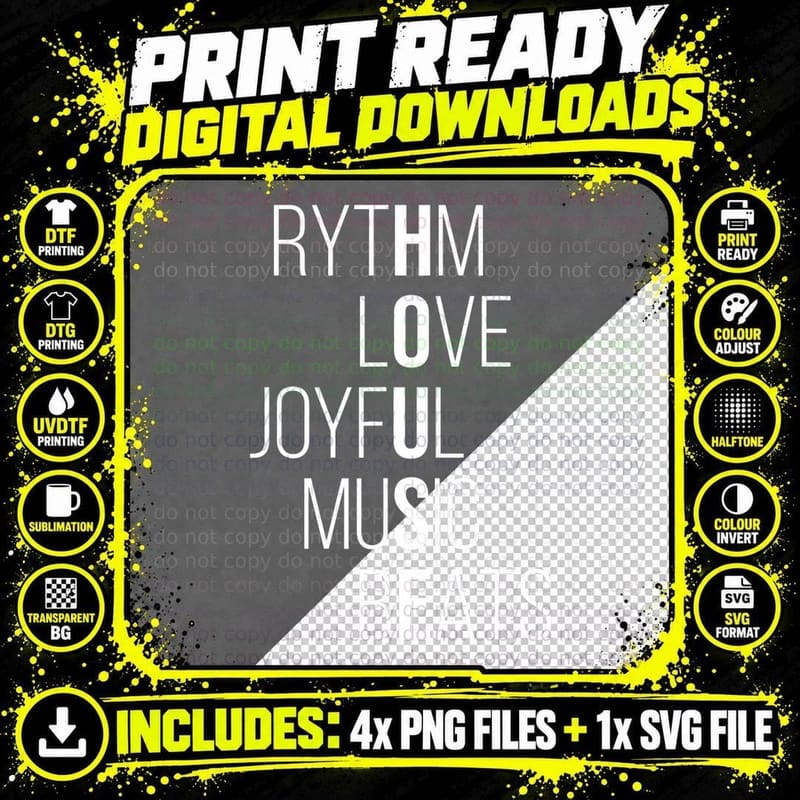House Music Anagram - Funny EDM Rave DJ T-Shirt Png SVG Digital Bundle