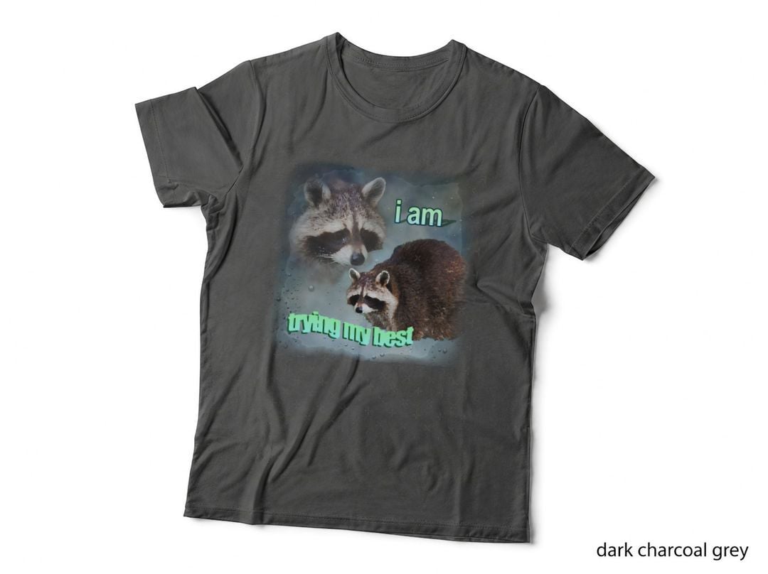 I Am Trying My Best Raccoon Word Art Meme Classic T-Shirt
