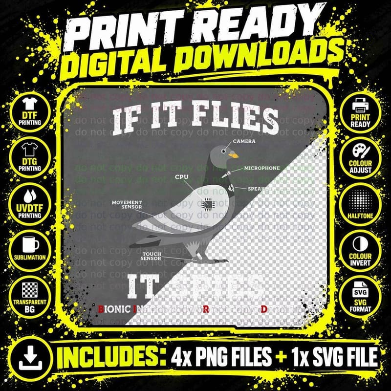 If It Flies, It Spies Birds Are Not Real Drone Anatomy Png SVG Digital Bundle