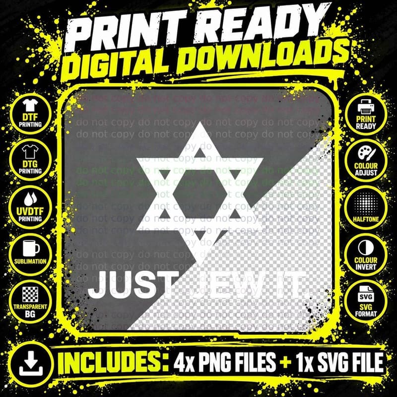 JUST JEW IT T-SHIRT Jewish Tee Funny Jewish Tshirts Png SVG Digital Bundle