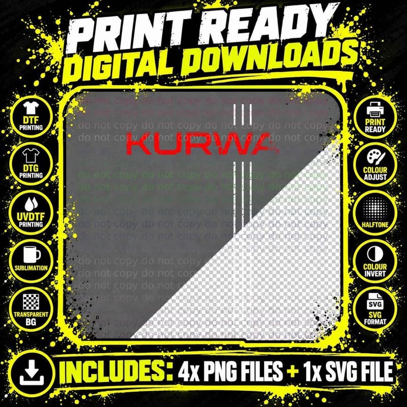 Kurwa Poland Eagle Polska Polski Fun Meme Warsaw City Png SVG Digital Bundle