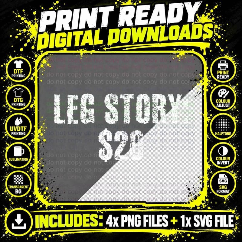 LEG STORY $20 Funny Broken Leg Gift Idea Injured Bones Png SVG Digital Bundle