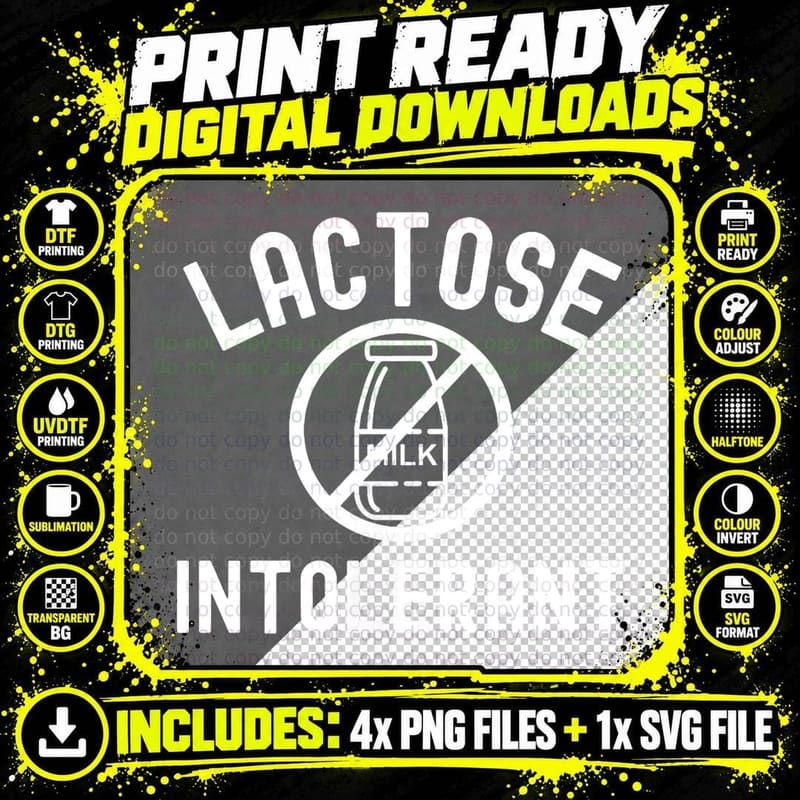 Lactose Intolerant Dairy Intolerant Funny Meme Dairy Png SVG Digital Bundle