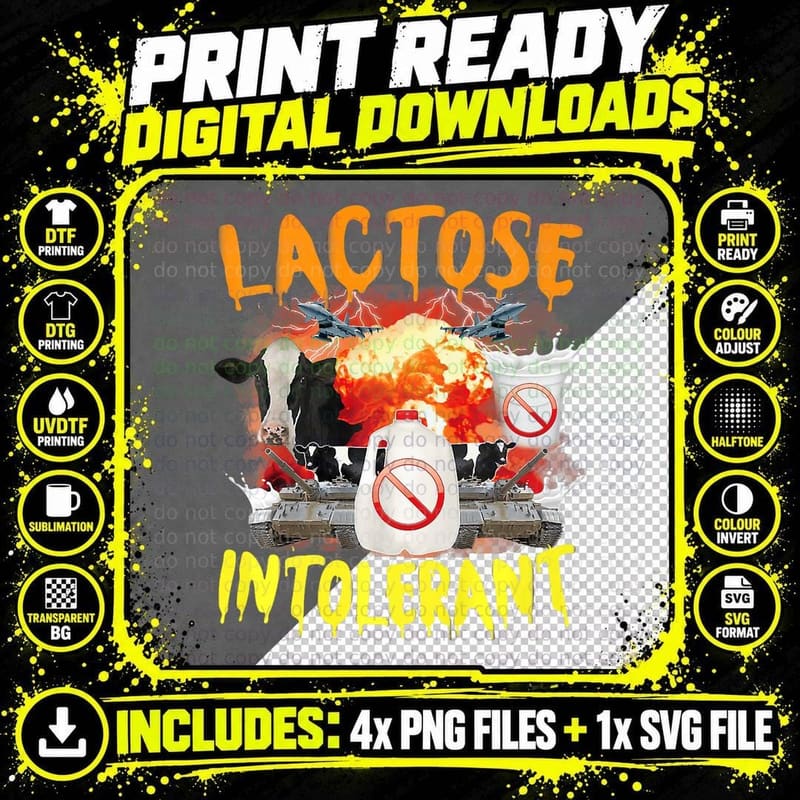 Lactose Intolerant Funny Sarcasm Oddly Specific Meme Png SVG Digital Bundle