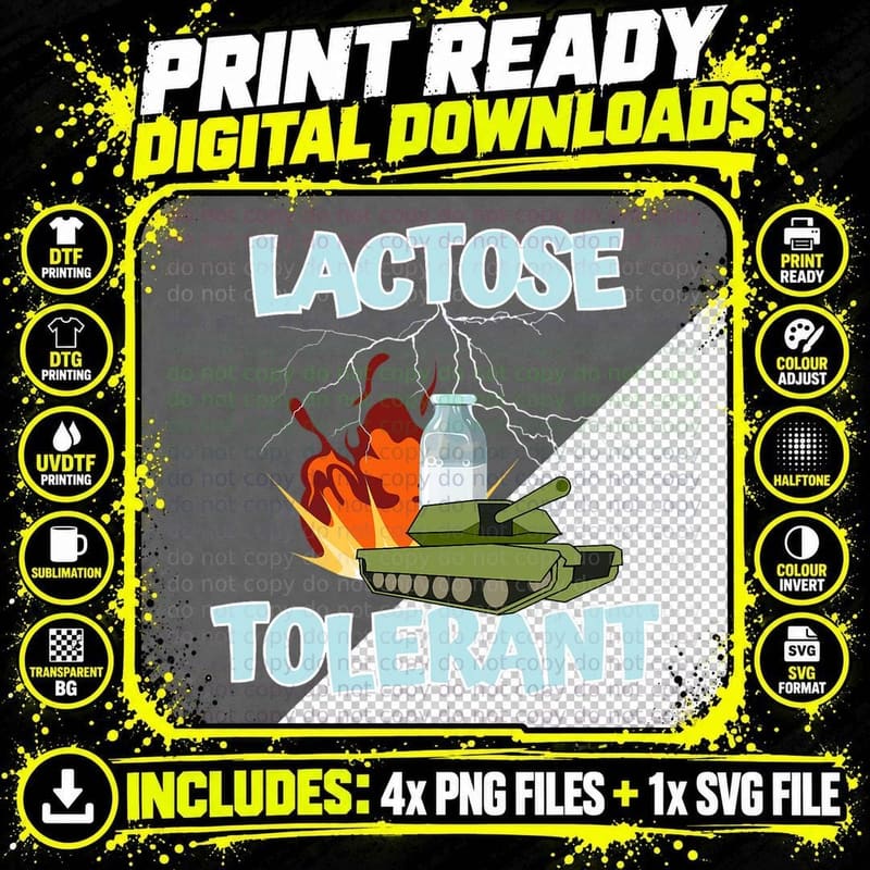Lactose Tolerant I Tolerate Lactose Funny T-Shirt Png SVG Digital Bundle