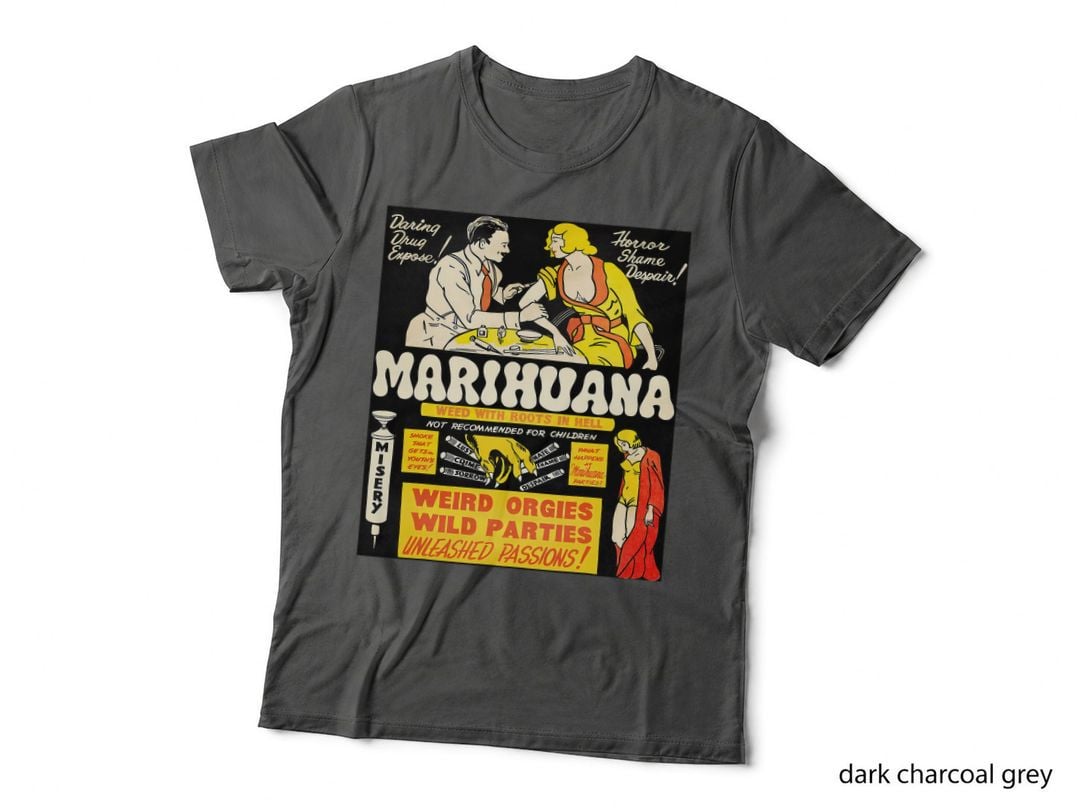 Marijuana Cannabis Propaganda Funny T-Shirt Graphic Tee Weed