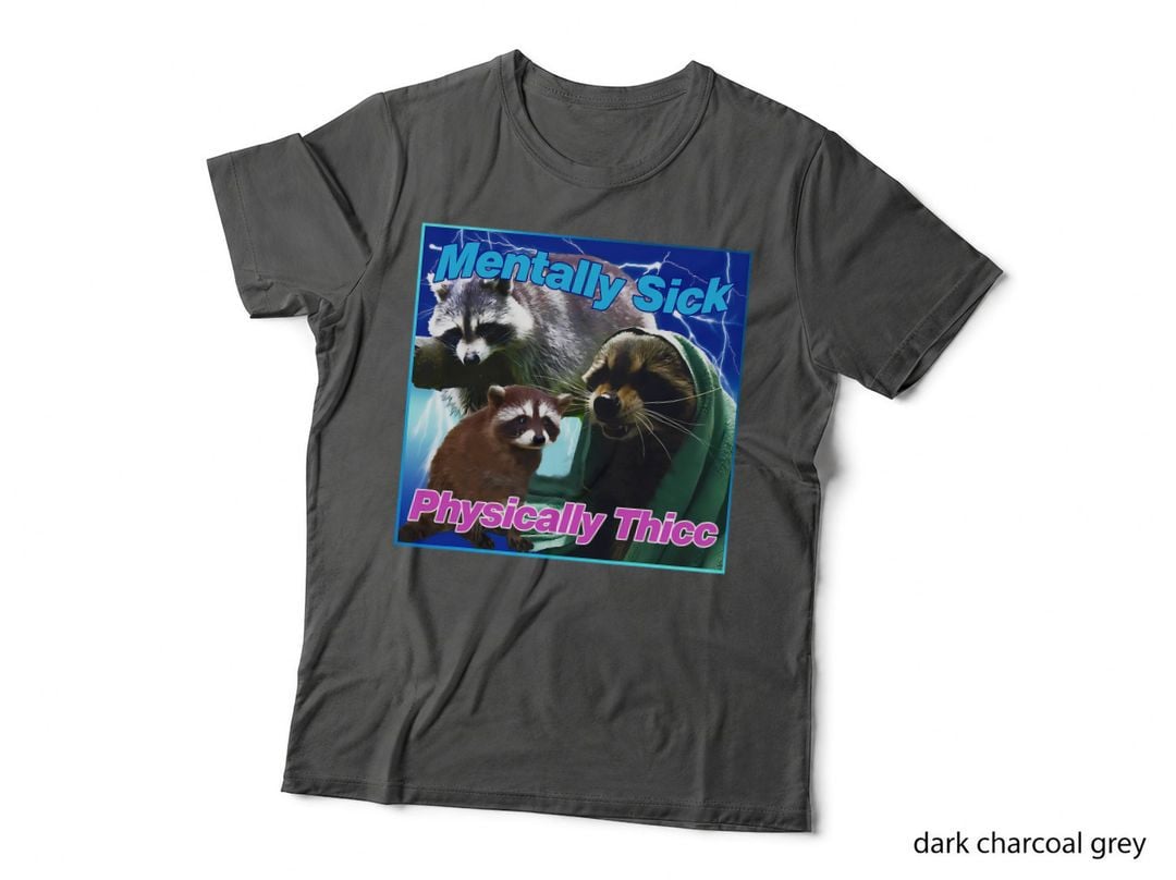 Mentally Sick Physically Thic Raccoon Meme T-Shirt