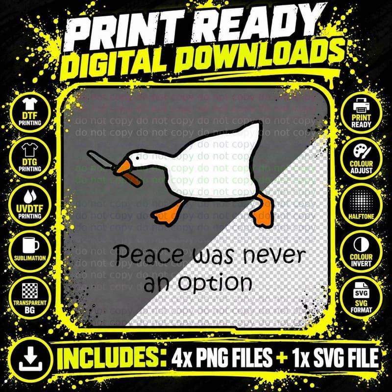 Murder Duck, Untitled Duck Game, Duck with Knife Meme Png SVG Digital Bundle