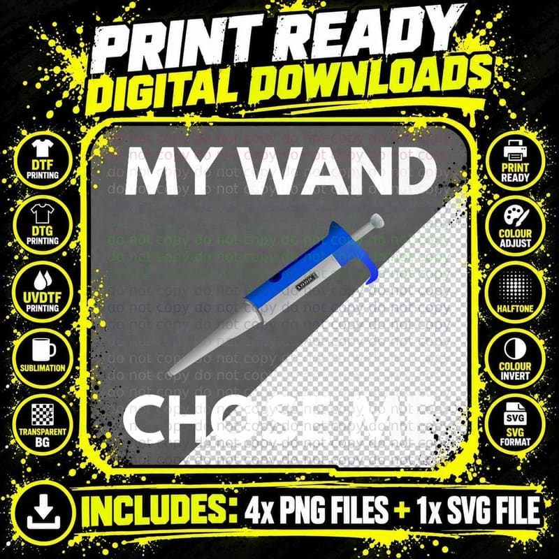 My Wand Chose Me - Funny Science, Crispr, Funny Biology Png SVG Digital Bundle