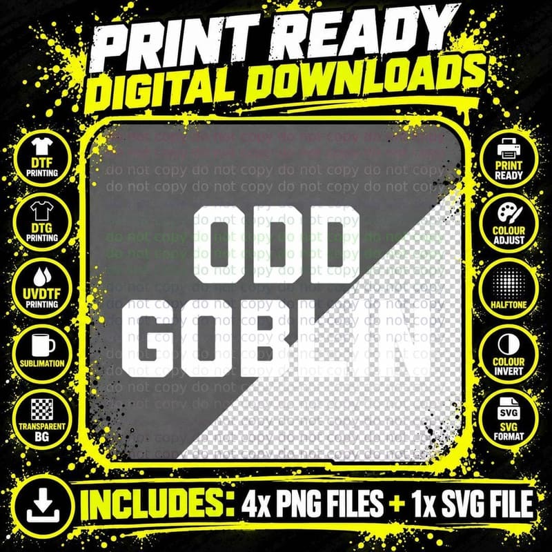 Odd Goblin - Funny Saying Sarcastic Novelty Cute Cool Png SVG Digital Bundle
