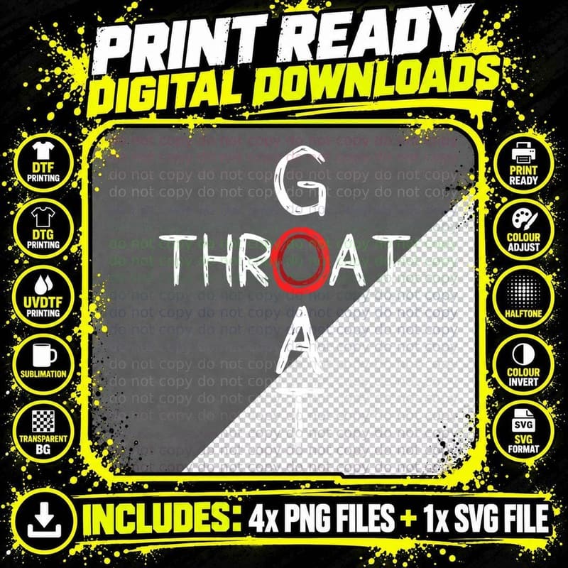 Oral Joke Funny Throated Adult Humor Throat Goat Png SVG Digital Bundle