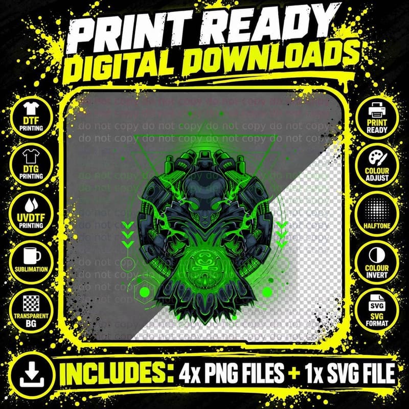 Powerful Alien Energy Abduction Ancient UFO Funny T-Shirt Png SVG Digital Bundle