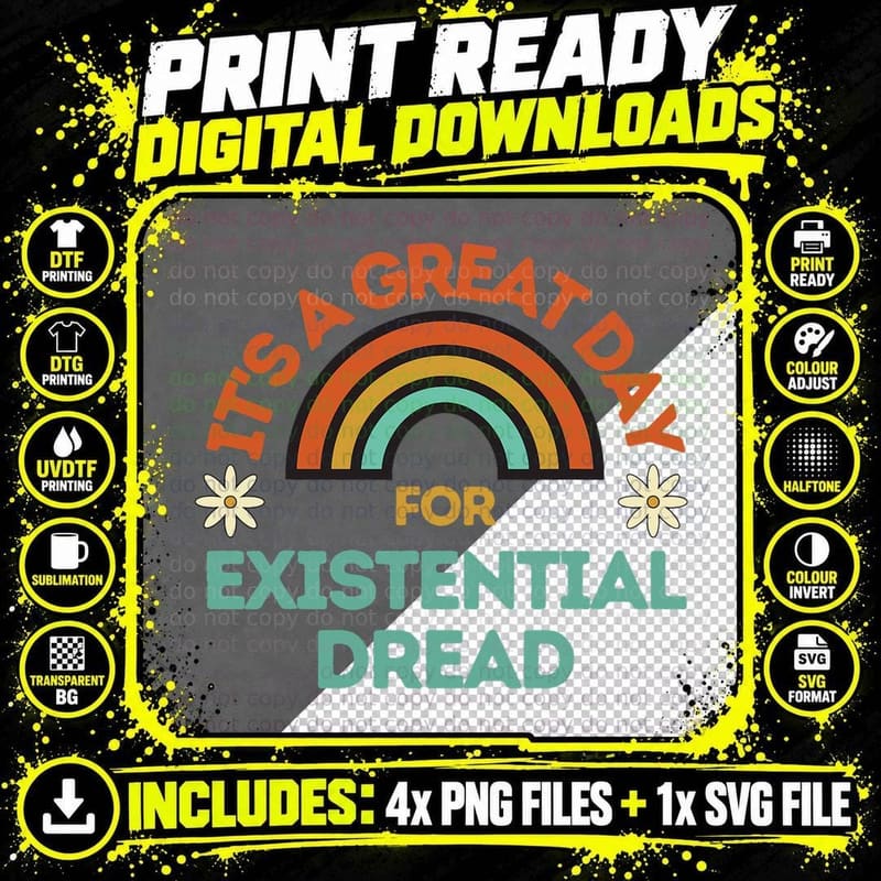 Rainbow Gen Z Funny Nihilism Existential Crisis Dank Png SVG Digital Bundle