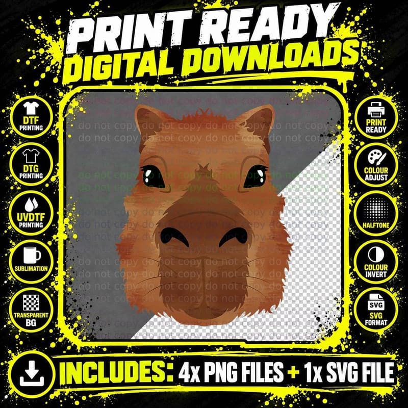 Respect the Capybara Funny Rodent Capibara Photo Png SVG Digital Bundle