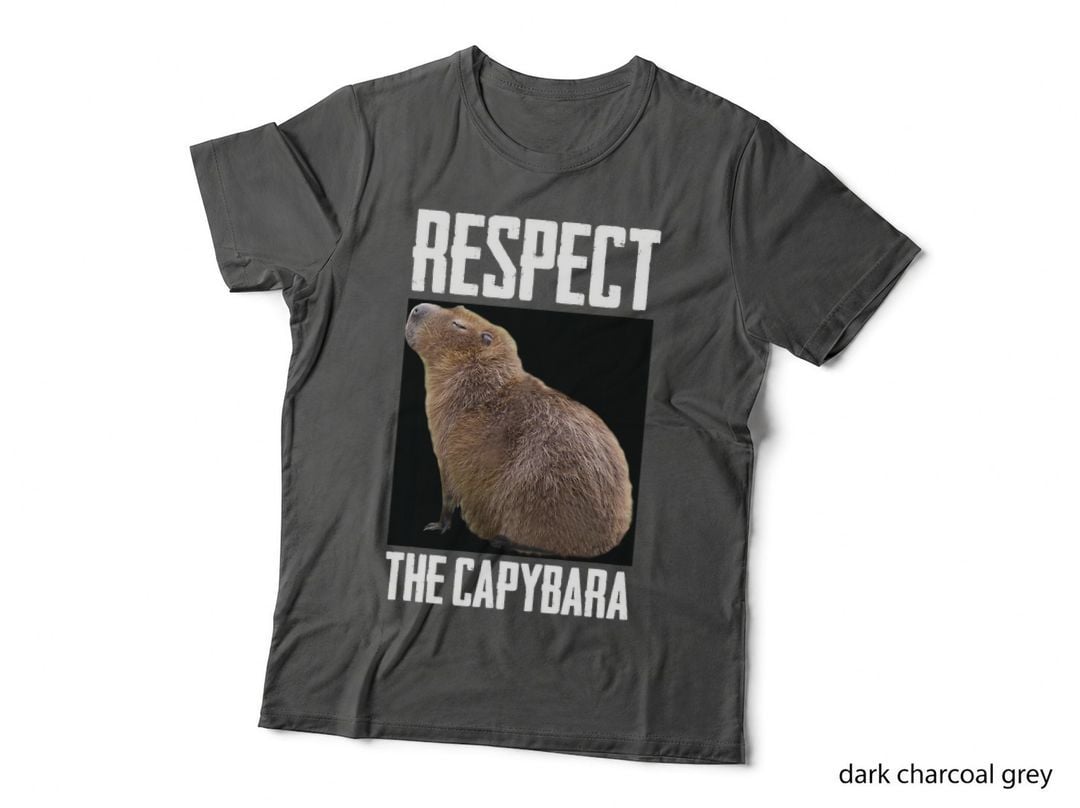 Respect the Capybara Funny Rodent Capibara Photo T-Shirt