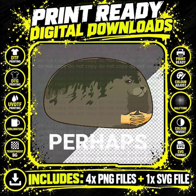 Seal with Hands Crossed Perhaps Cute Seal Dank Meme Png SVG Digital Bundle