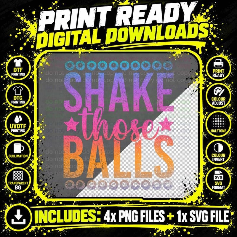 Shake Those Balls Funny Gambling Bingo Player Lotto Png SVG Digital Bundle