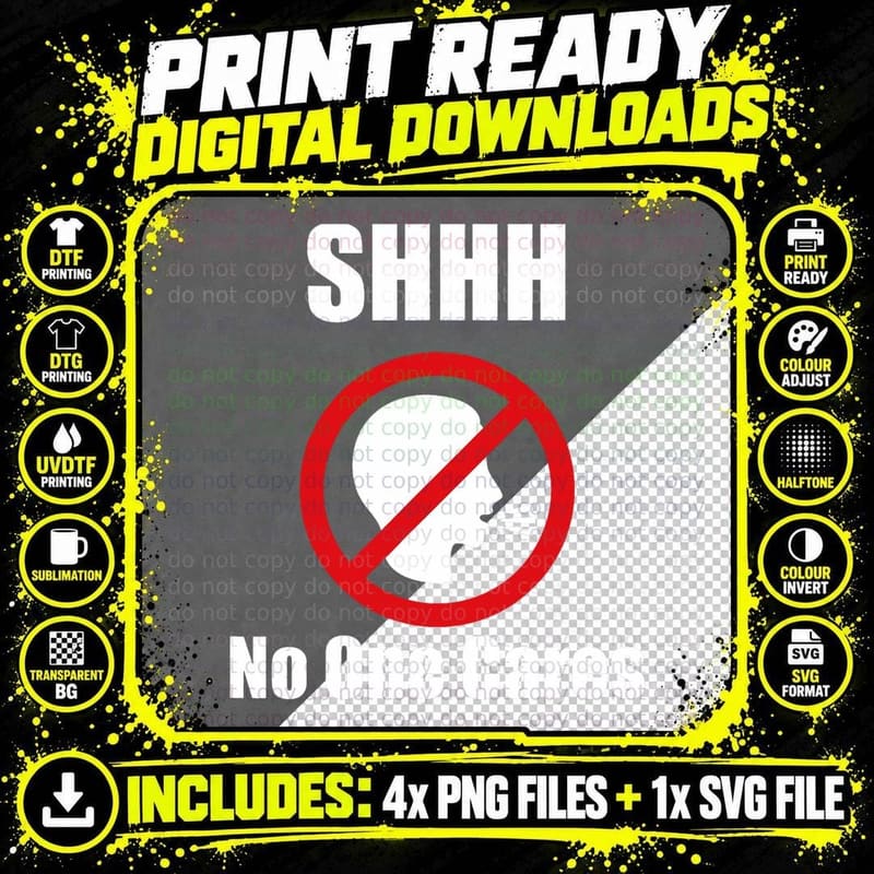 Shhh No One Cares T-Shirt Funny Anti-Social Teen Adult Png SVG Digital Bundle