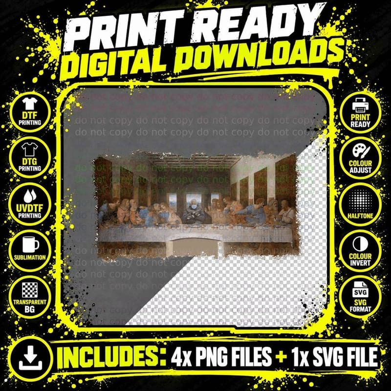 The Last Supper with Bernie Sanders Mittens Meme Funny Png SVG Digital Bundle
