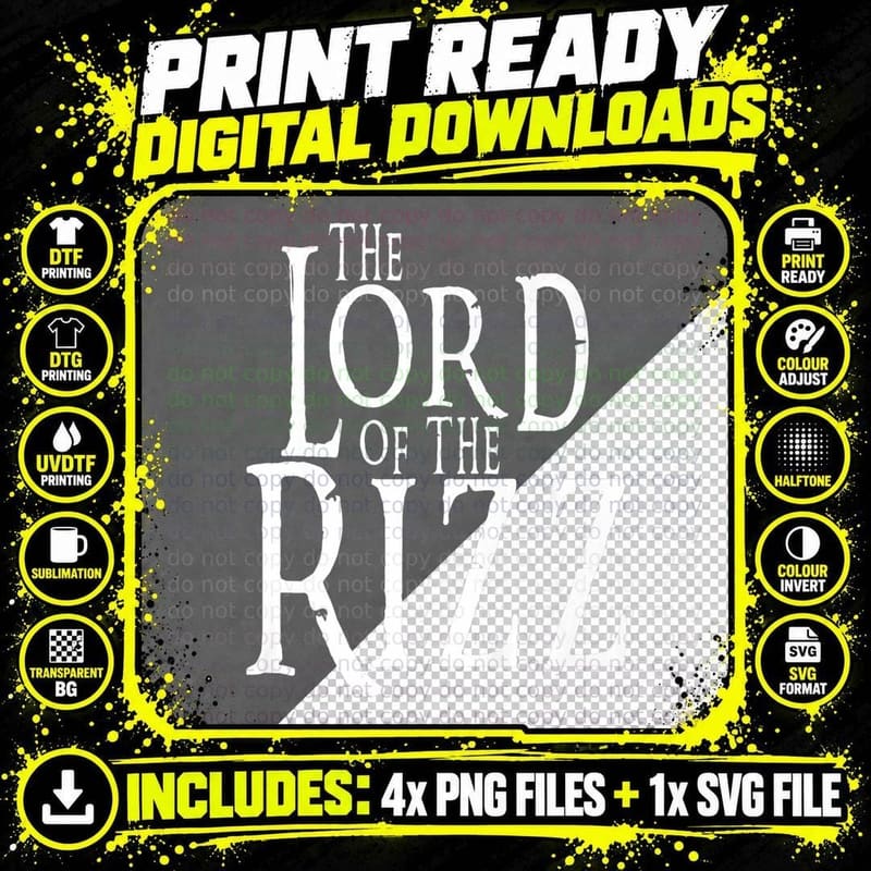 The Lord of the Rizz Funny Gift T-Shirt Png SVG Digital Bundle