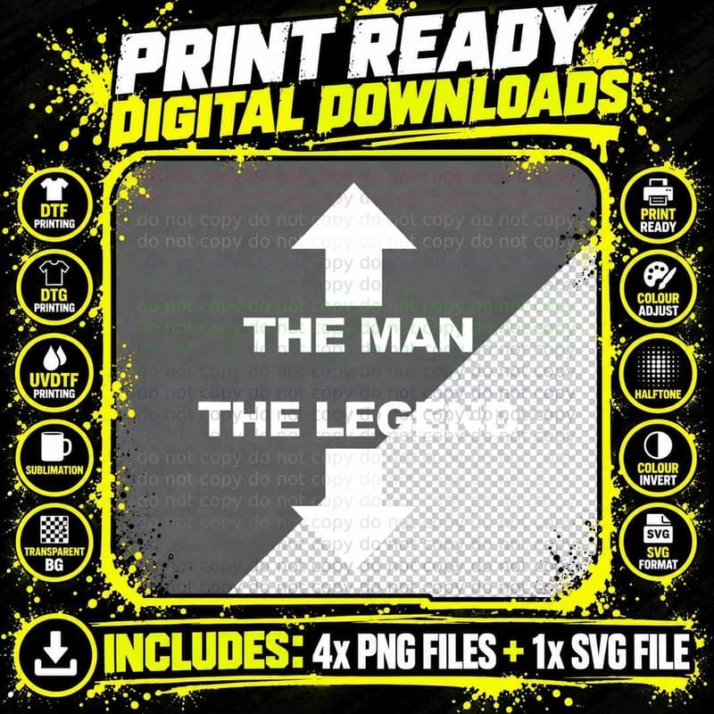The Man the Legend Funny Adult Humor the Man the Legend Png SVG Digital Bundle