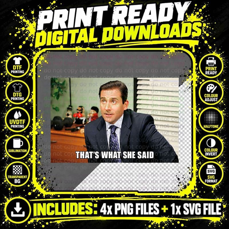 The Office Michael Meme That's What She Said T-Shirt Png SVG Digital Bundle