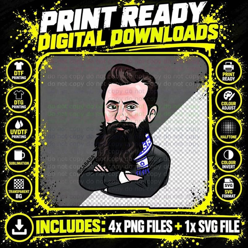 Theodor Herzl Israel Flag Funny Graphic Zionist Jewish Png SVG Digital Bundle