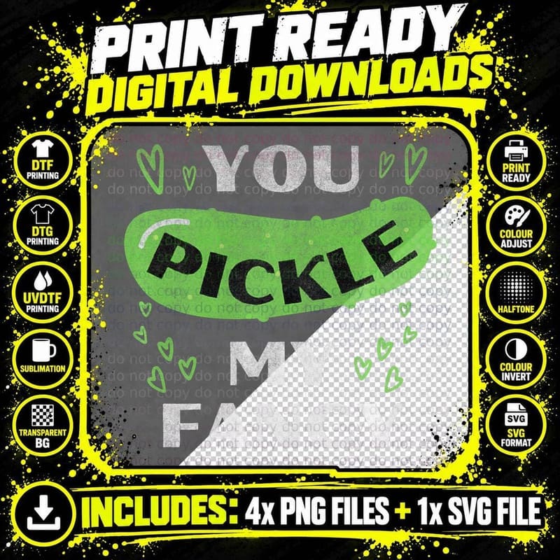 You Pickle My Fancy Funny Pickle Lover Pickle Pun Png SVG Digital Bundle