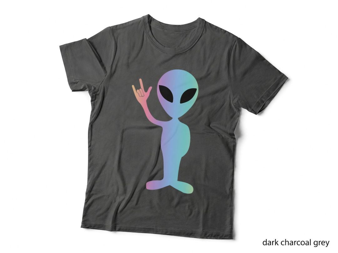 ASL I Love You Sign Language Funny Alien Gift T-Shirt