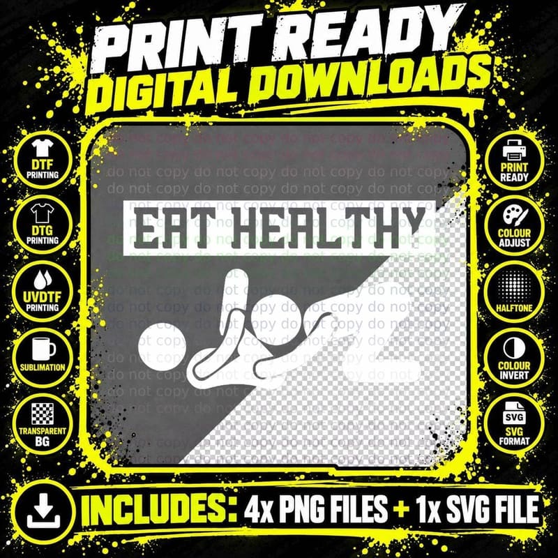 Adult Humor Eating Healthy Valentines Day T-Shirt Png SVG Digital Bundle