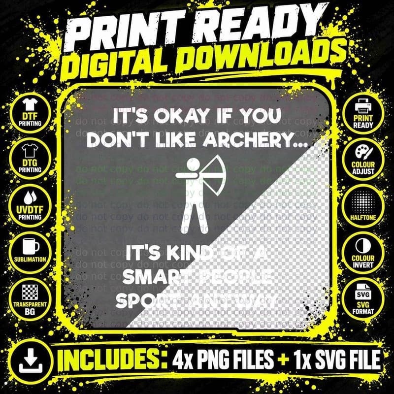 Archery T-Shirt Gift - Funny Archery Smart People Png SVG Digital Bundle