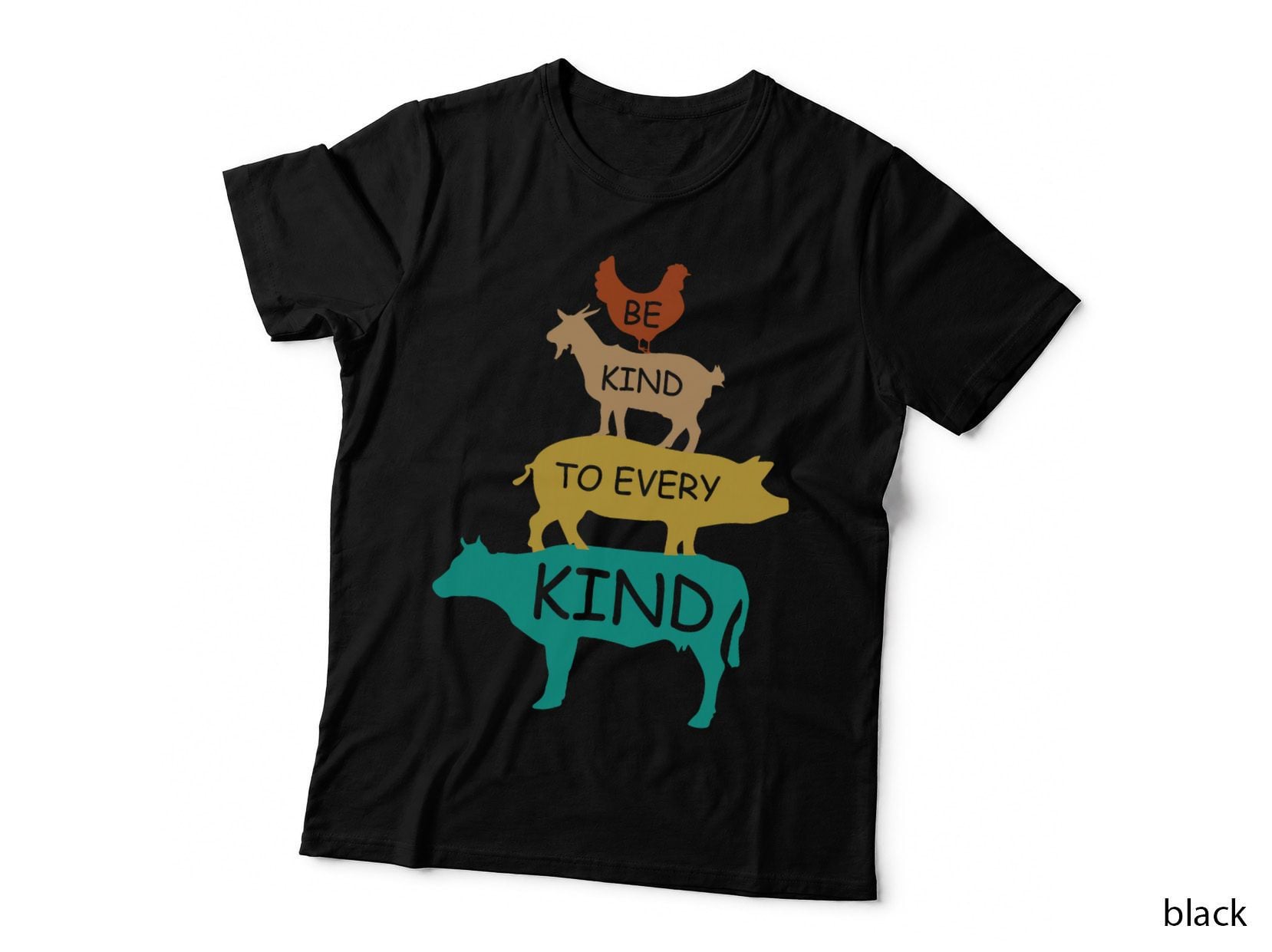 Be Kind to Every Kind Retro Vintage Funny Vegetarian Vegan T-Shirt