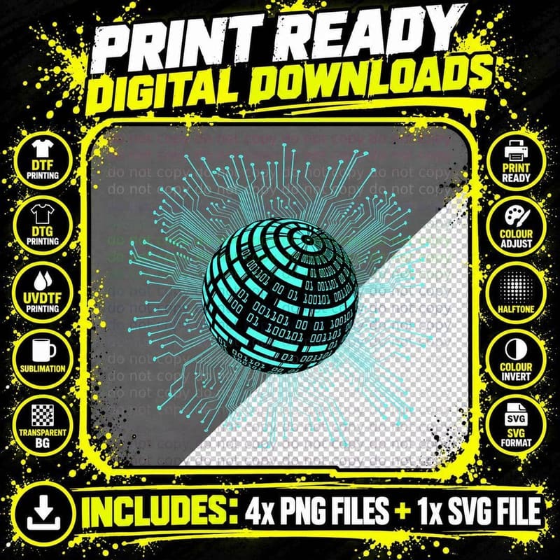 Binary Coding Computer Nerd Geeks Programmer Funny Png SVG Digital Bundle