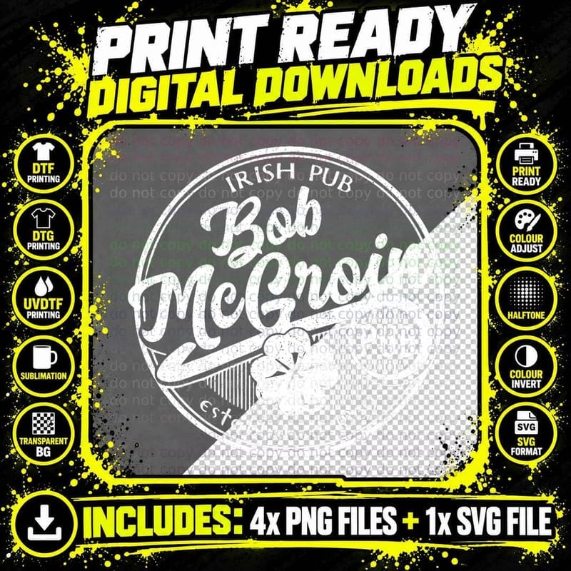 Bob Mcgroin Irish Pub Funny St Patrick's Day Irish Adult Png SVG Digital Bundle