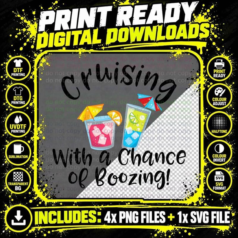 Booze Cruise Funny Cruising Vacation Drinking Party Png SVG Digital Bundle