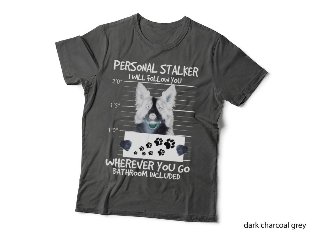 Border Collie Mugshot T-Shirt, Funny Sarcasm, Pet Lover Apparel