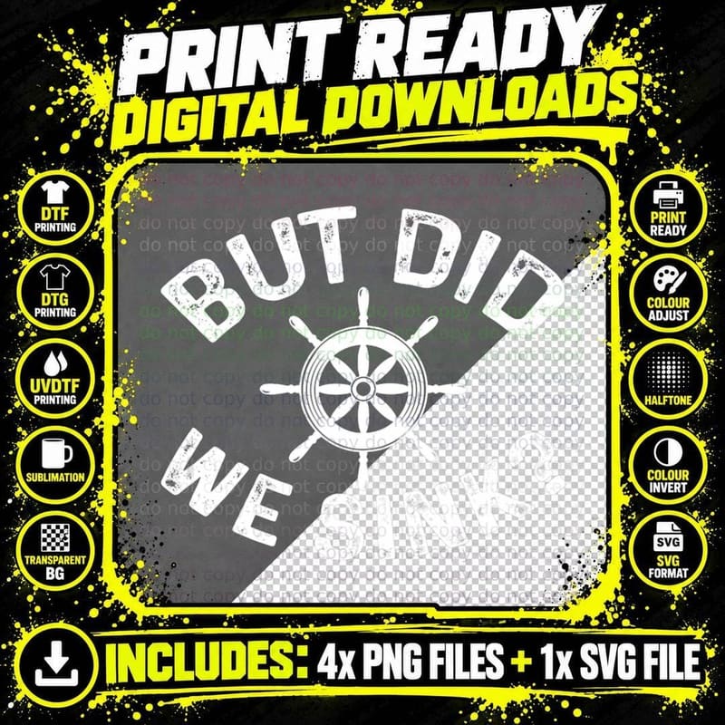 But Did We Sink Funny Pontoon Boat Captain, Funny Png SVG Digital Bundle