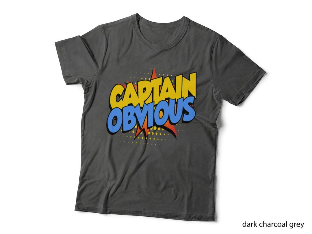 Captain Obvious, Sarcastic Funny Superhero Easy Costume T-Shirt