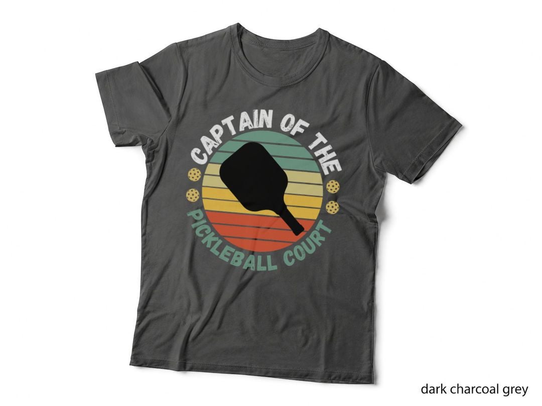 Captain of Pickleball Court Funny Player Paddle Men Women T-Shirt
