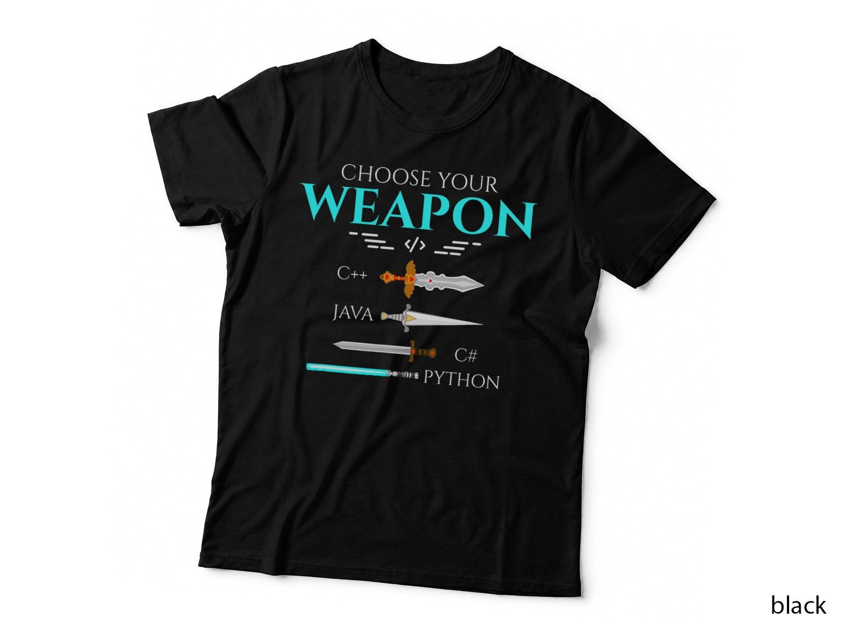 Choose Your Programming Weapon Funny Computer Python Coding T-Shirt