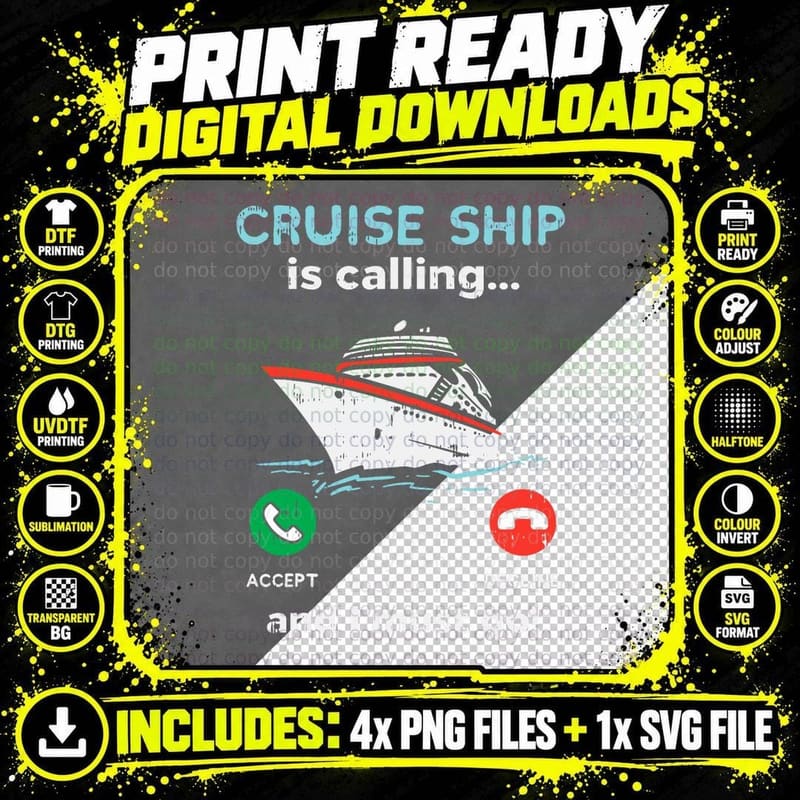 Cruise Ship Is Calling Funny Cruising Vacation Trip Gift Png SVG Digital Bundle