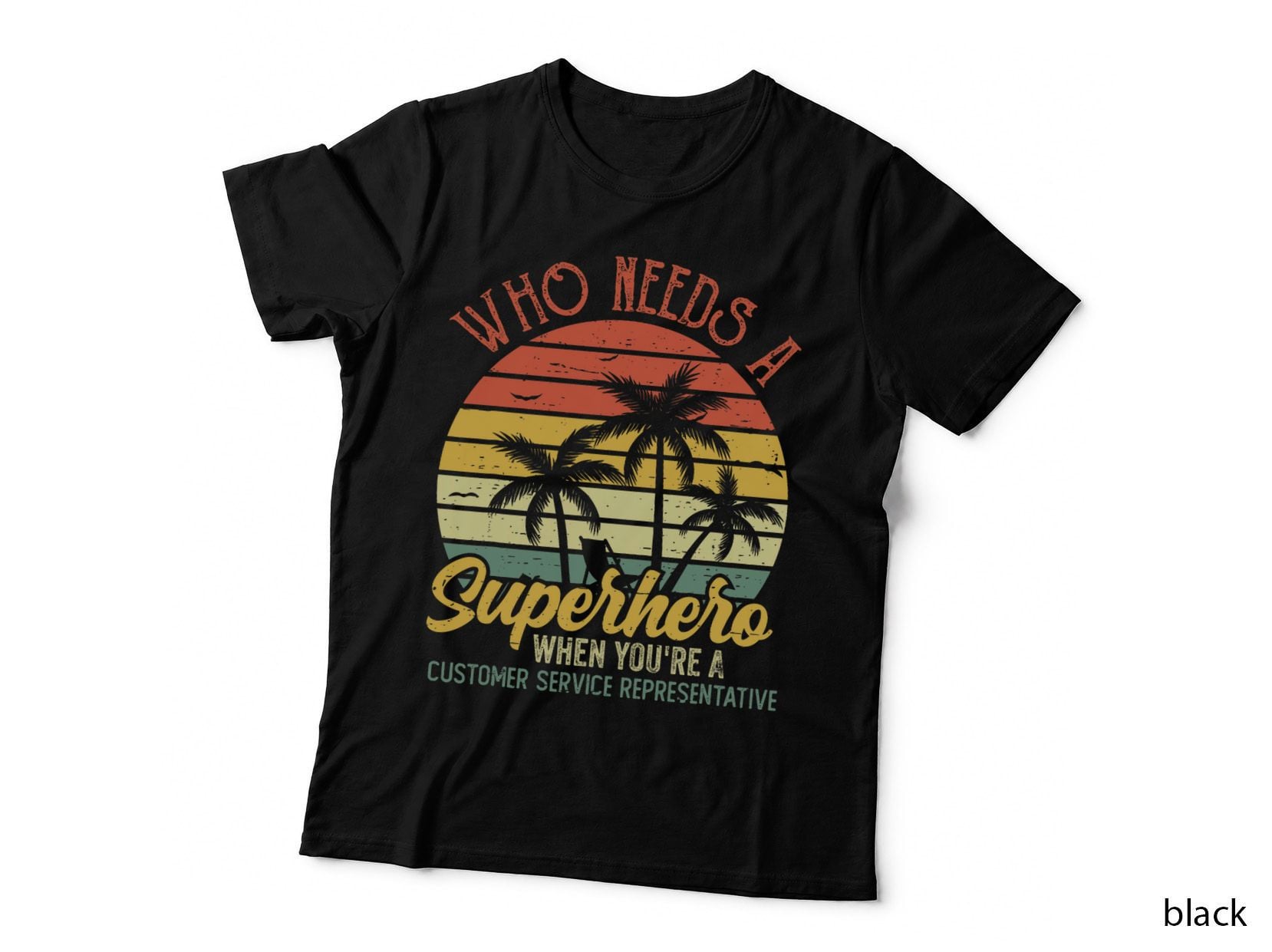 Customer Service Representative Funny Vintage Superhero T-Shirt