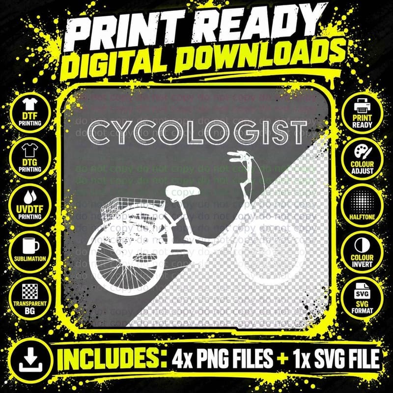 Cyc-Ologist for Cyclist Funny Saying Adult Tricycle Png SVG Digital Bundle
