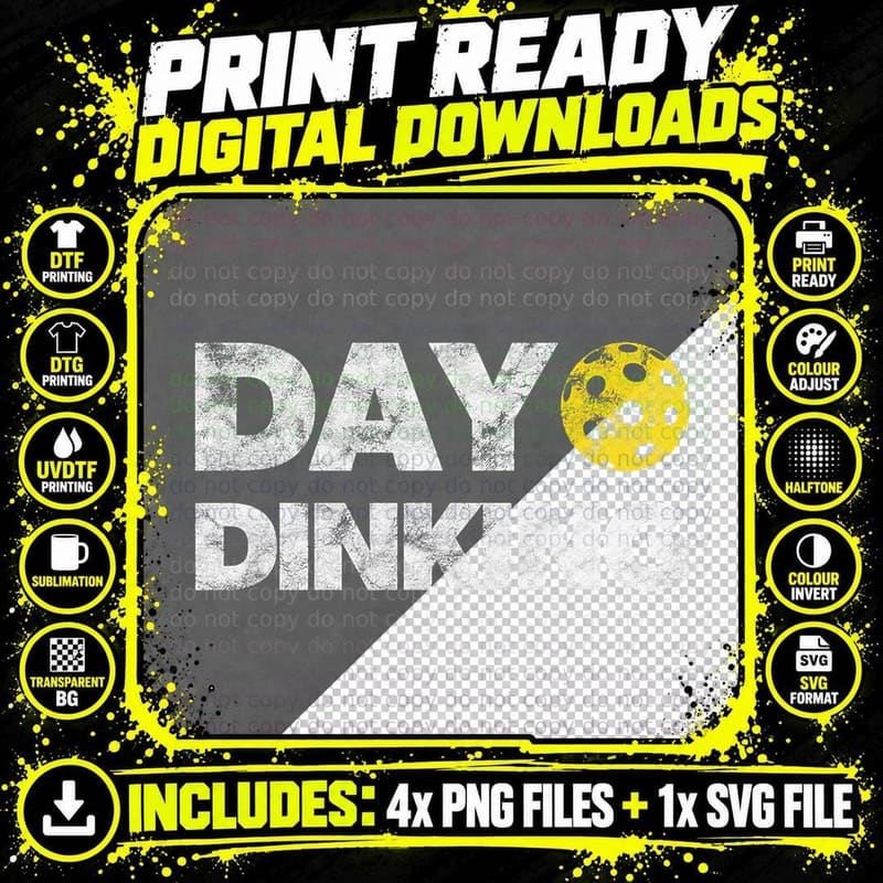 Day Dinking Pickleball Funny Dink Women Men Pickle Ball Png SVG Digital Bundle