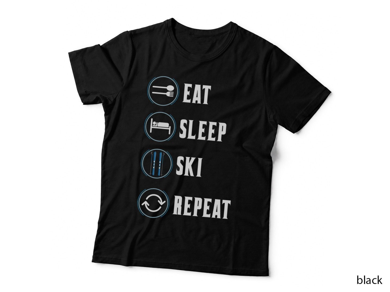 Eat Sleep Ski Repeat Funny Skiing Skier Winter Sports Ski Pullover Hoodie