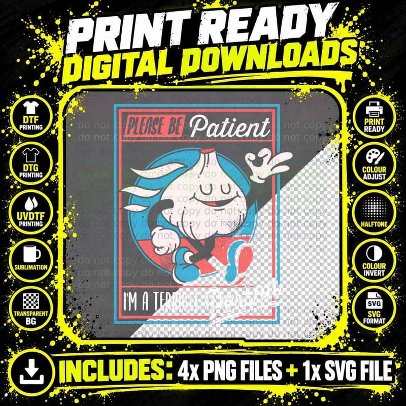 Existential Dread Retro Cartoon Sarcasm Anti-Social Png SVG Digital Bundle