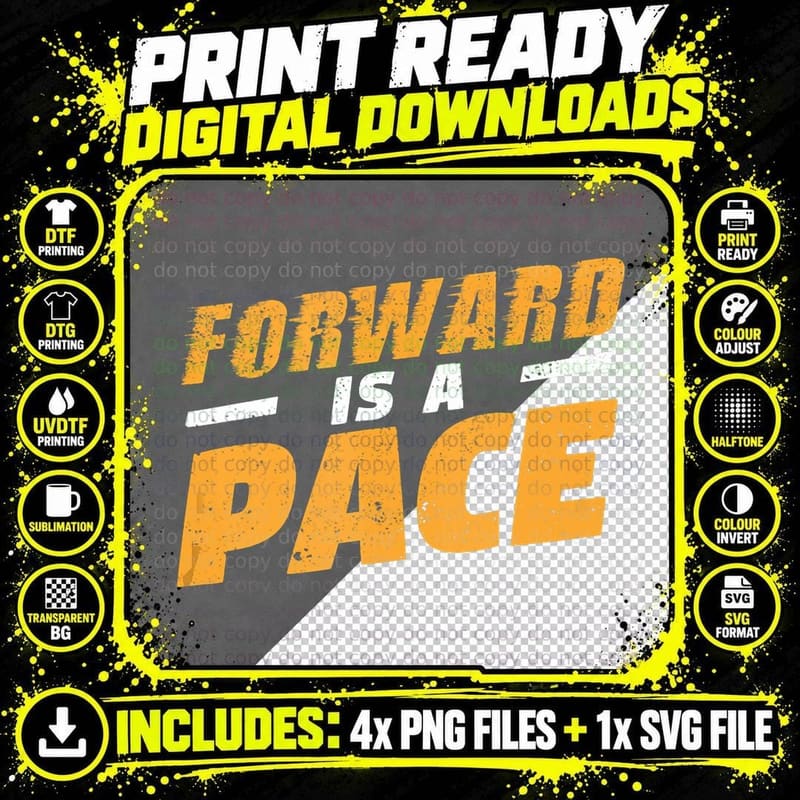 Forward Is a Pace Slow Running Funny Jogging Marathon Png SVG Digital Bundle