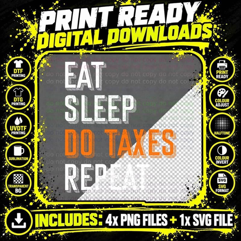 Funny Accountant CPA Gift Taxation Tax Returns Tax Png SVG Digital Bundle