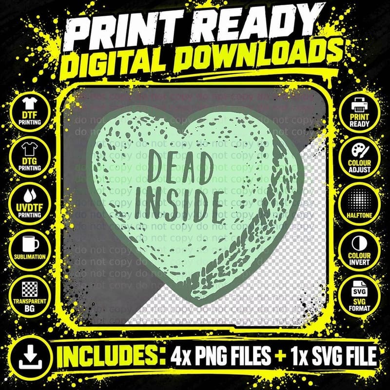 Funny Anti Valentines Day Gift Design with Candy Heart Png SVG Digital Bundle